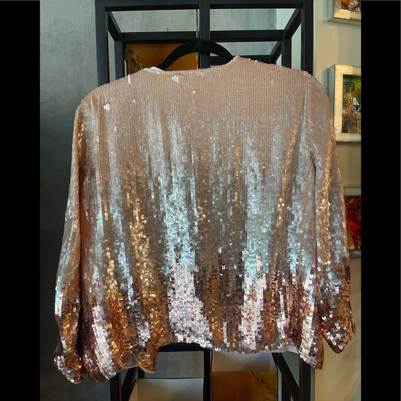 Parker Rose Gold Sequin jacket, Size M - Picture 10 of 17
